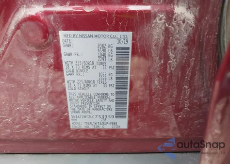 2020 Nissan Rogue Sv Fwd from USA, damaged, VIN 5N1AT2MT2LC753359